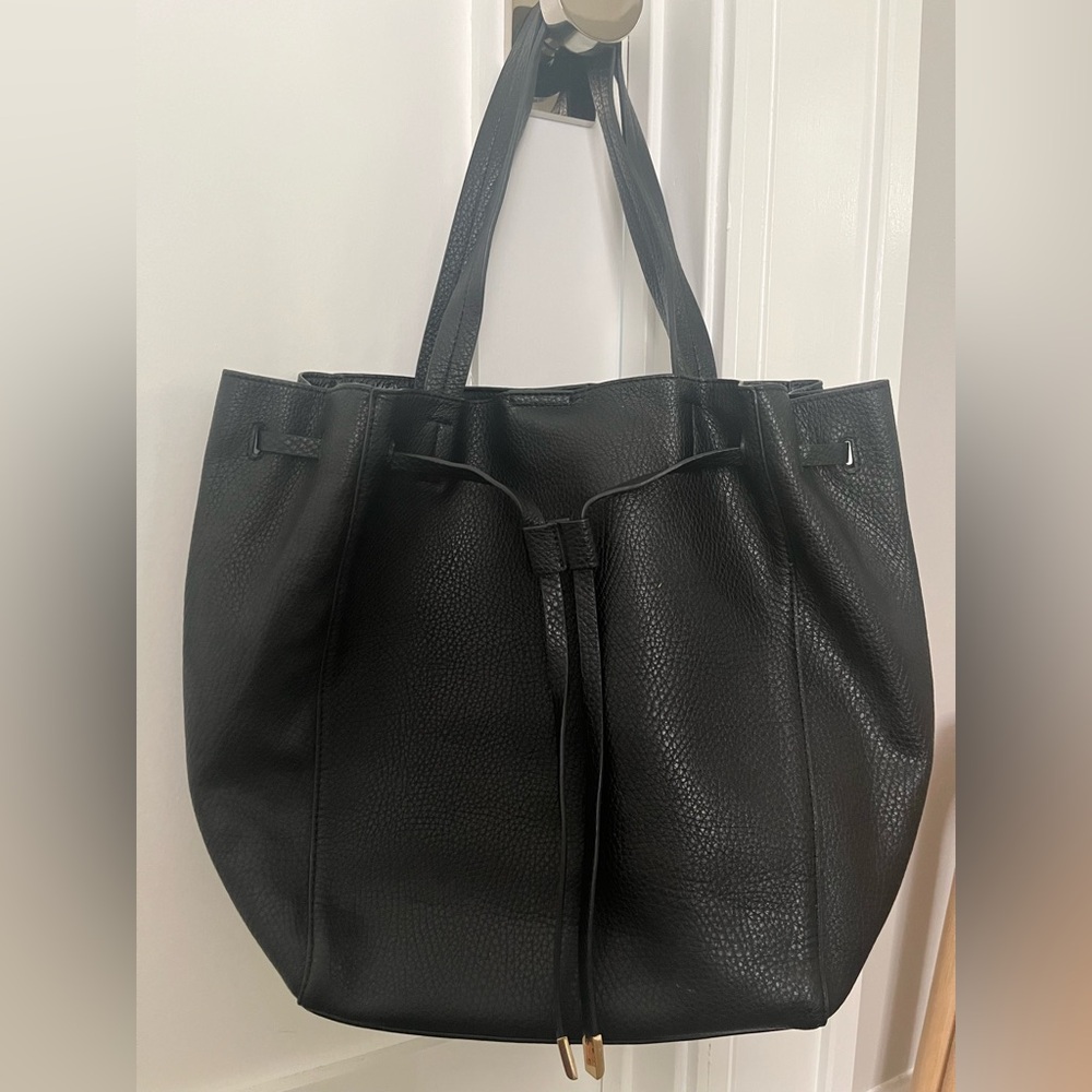 BP Nordstrom black faux leather tote. Great condition